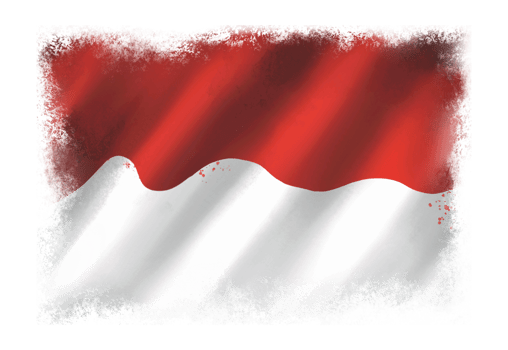 Grunge Indonesian flag waving png