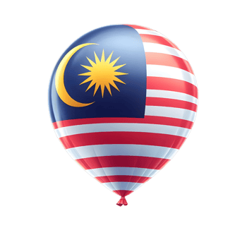 Malaysia Flag Balloon On Transparent Background png