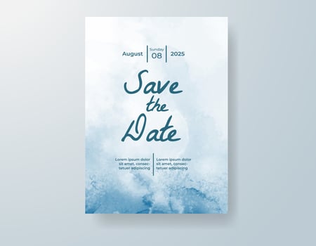 Wedding invitation with abstract watercolor background vector