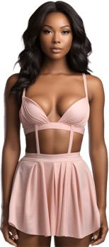 body shot of a dark skinned fashion png