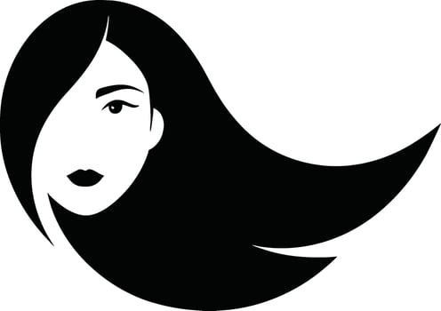 A beautiful woman face silhouette white background vector
