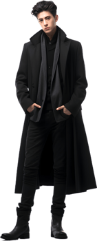 Balenciaga style male model transparent background png