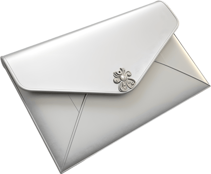 silver envelope on a transparent background png