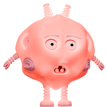 3D monster personage pink png