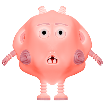 3D monster personage pink png