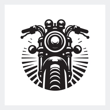 Dynamic motorcycle headlight logo, modern design featuring sleek surface detail for bold branding vector