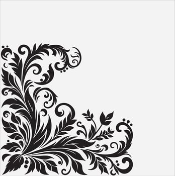 Floral corner silhouette art illustration vector