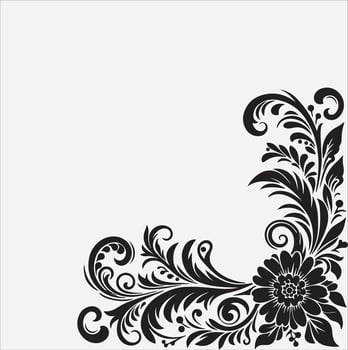 Floral corner silhouette art illustration vector