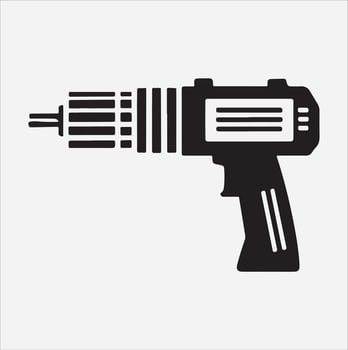Drill silhouette drawing in illustration vector