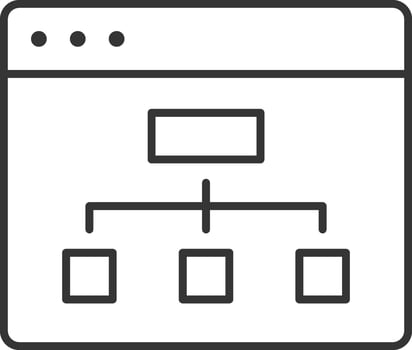 Sitemap in SEO icon thin outline style detailed vector