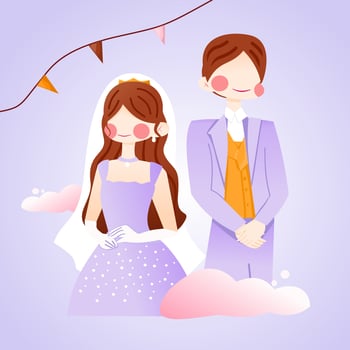 Wedding couple illustration vector