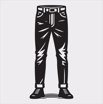 Modern and fashionable pants silhouette on a white background. vector