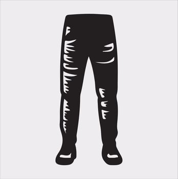 Modern and fashionable pants silhouette on a white background. vector