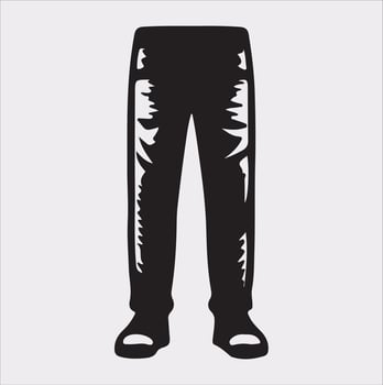 Modern and fashionable pants silhouette on a white background. vector