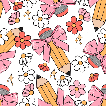 Cute pencil seamless pattern, Retro back to school seamless file, Trendy teacher, Education printable repeat digital paper background png