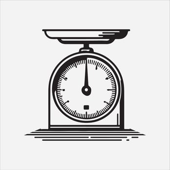 minimal scales silhouette art illustration solid white color background vector