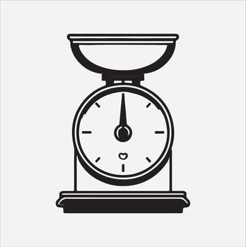 minimal scales silhouette art illustration solid white color background vector