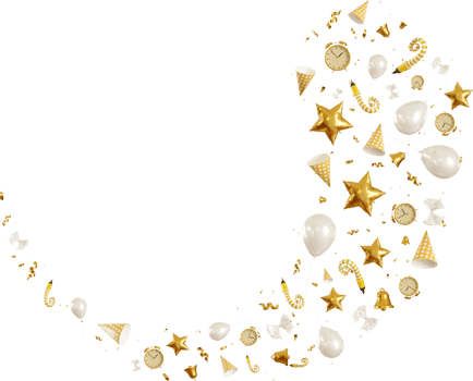 golden new year ornament png