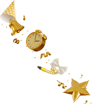 falling new year ornament png