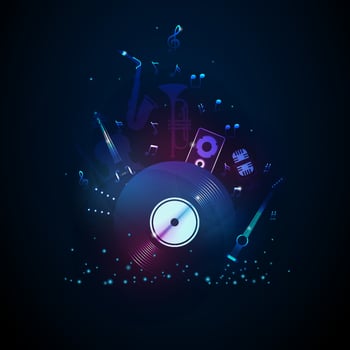Music Party Disco Flyer with Exceptional Glow of lights vector