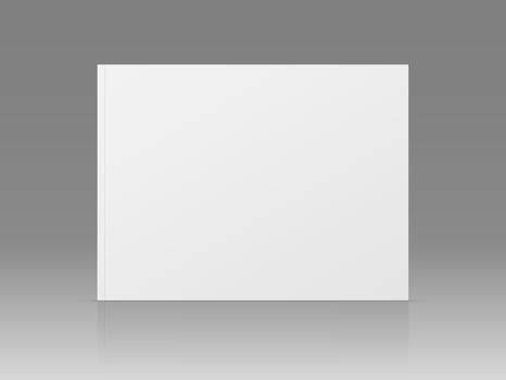 realistic standing 3d magazine mockup with white blank cover isolated. vector