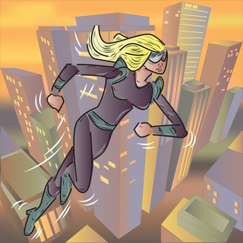 Female Superhero Illustration vector