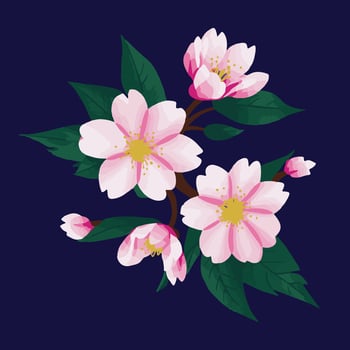 Cherry blossoms illustration vector