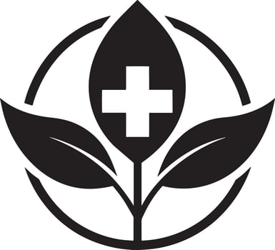 medical and Health care logo illustration black and white vector