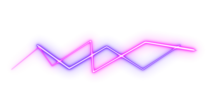 Abstract neon laser line zigzag retro style 80s png