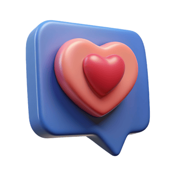 Bubble Chat with Heart 3d Element png