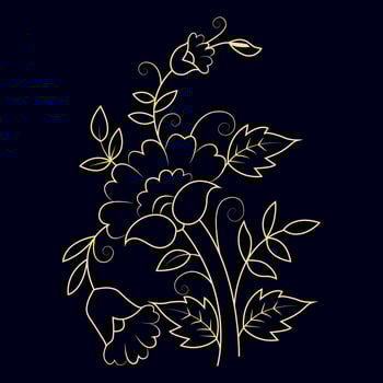 Hand drawn flat design simple flower outline vector