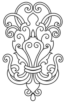 Vintage lines. Abstract baroque style. no color on white vector