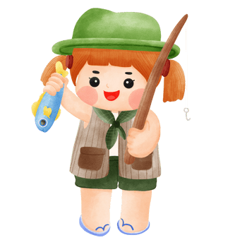 Camping girl In forest png