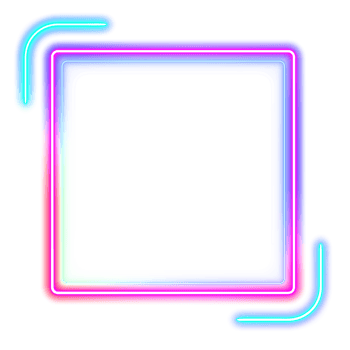 Abstract square neon frame style 90s png