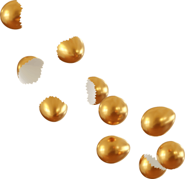 falling golden cracked egg png