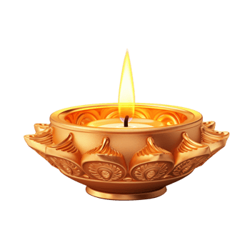 Diwali Candle isolated on transparent background png