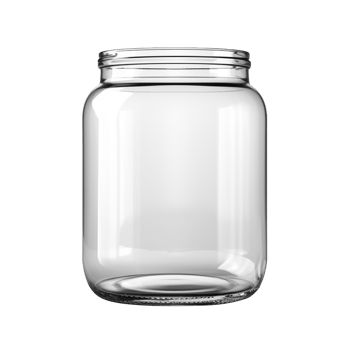 Empty glass jar isolated on transparent background png