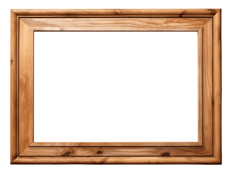 Wooden painting frame isolated on transparent background png