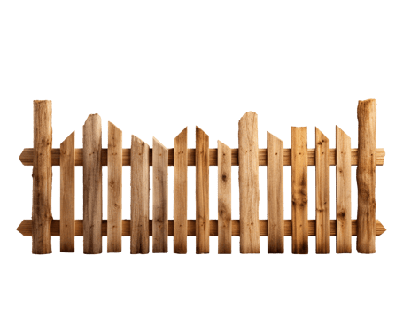 Wooden farm fence isolated on transparent background png