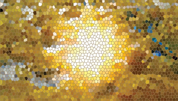 Grungy Glass Mosaic Tile Mirror Wall with Textured Pattern vector