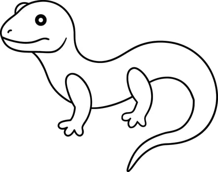 Lizard Black and white outline coloring book or page for children vector