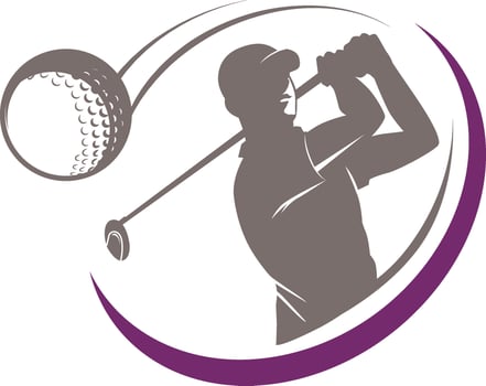 The man plays golf. Club swing. Golfer plays logo on a white background. Background excluded vector