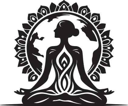International Yoga Day Silhouette illustration vector