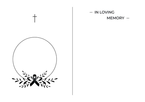 Funeral card. Empty card. Digital Funeral Announcement Invitation Template in Illustrator vector