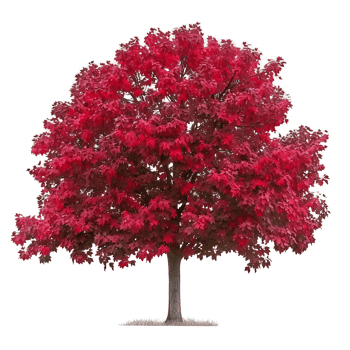 Isolated Red Oak Tree on Transparent Background png