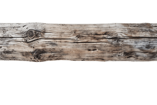 Weathered wooden beam with knots and cracks png