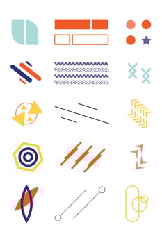 Abstract geometric shape element bundle vector