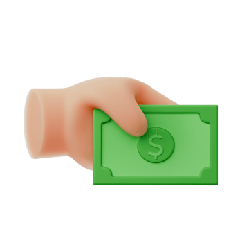 pay hand gesture payment with cash money purchase buy symbol finance theme isolated 3d icon illustration isolated png