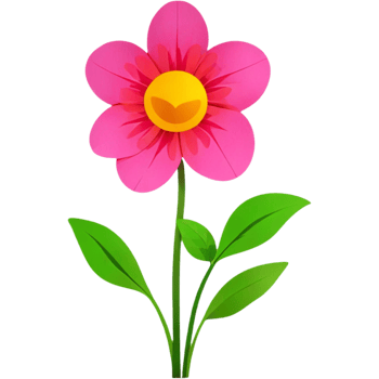 Flat Design of a Growing Flower png