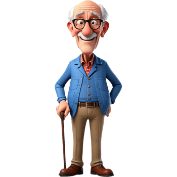 Cartoon Grandfather Character png